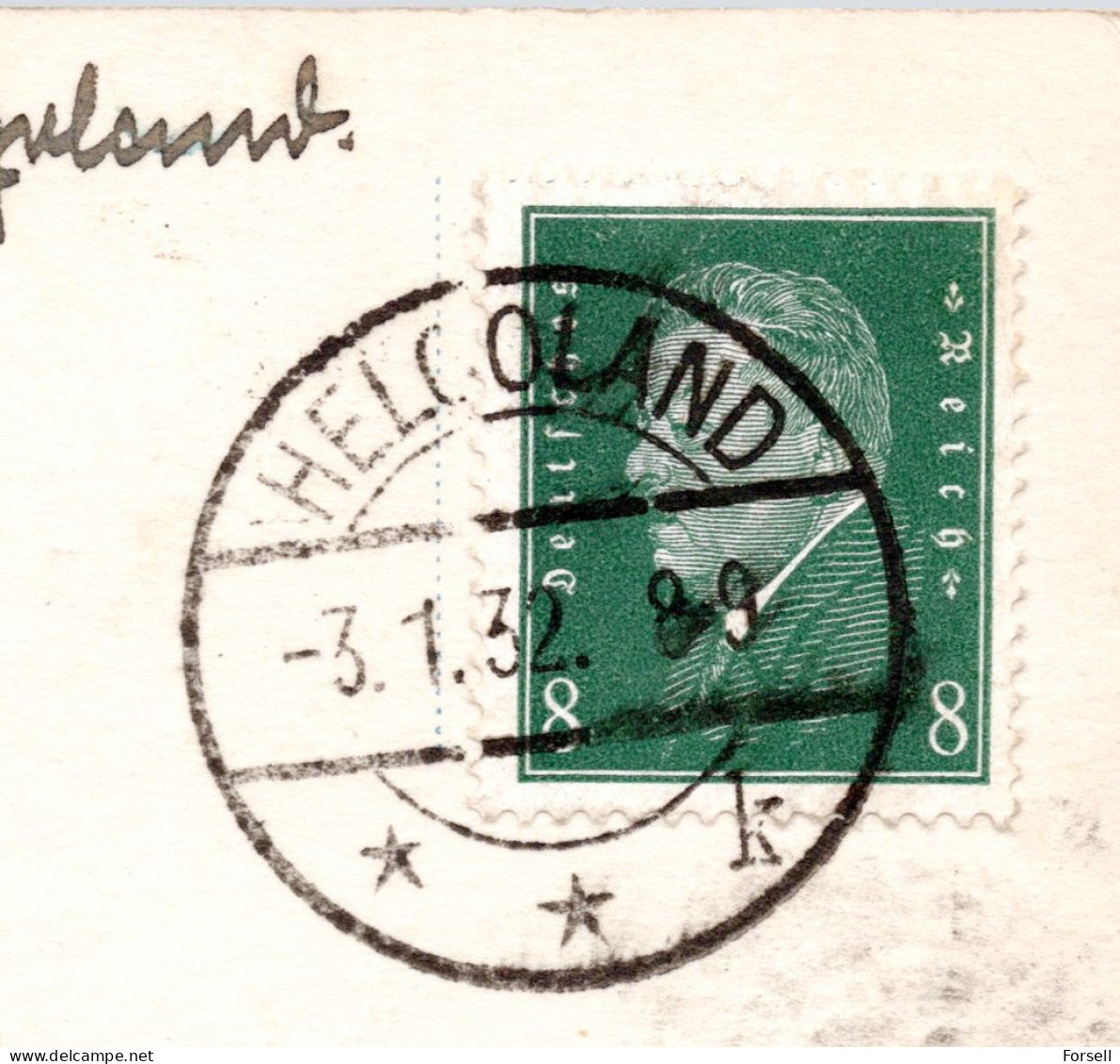 Helgoland , Ausbootung (schöner Stempel "Helgoland 1932") - Helgoland