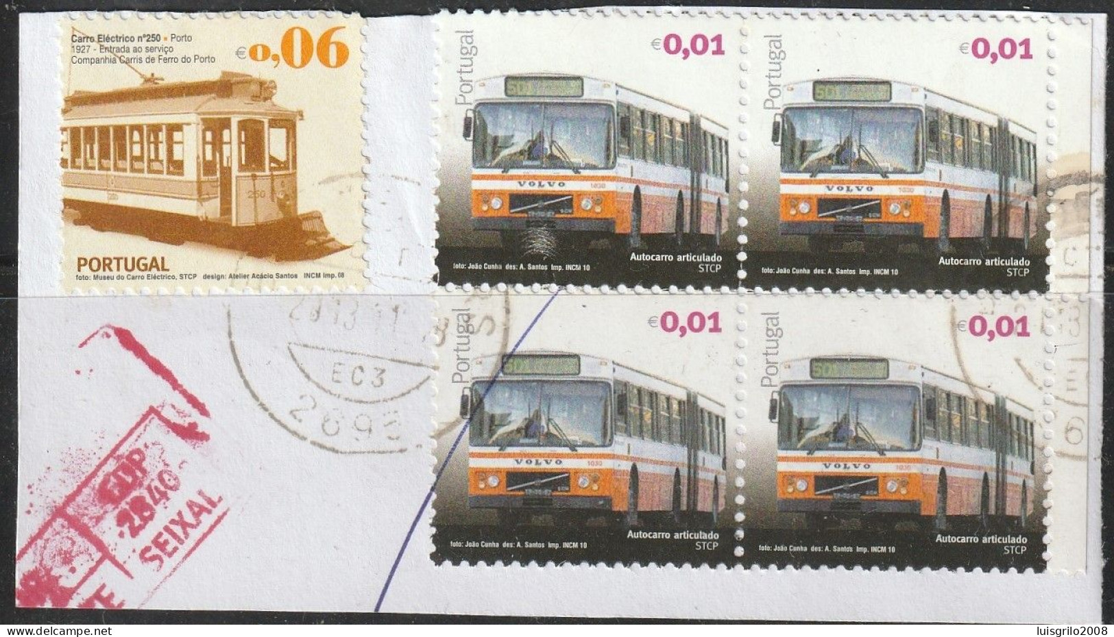 Fragment - Transport, Traimways & Bus -|- Mundifil Nºs - 3737 + 3919 - Postmark 2013 - Used Stamps