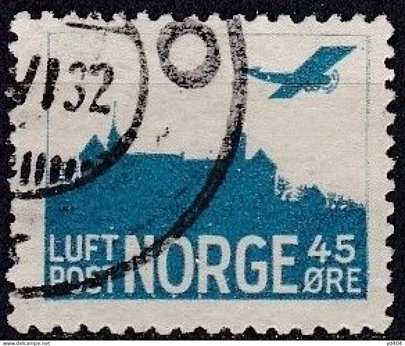 NO450 – NORVEGE - NORWAY – 1927/41 – PLANE OVER AKERSHUS CASTLE – Y&T # 1/3 USED 9,20 € - Usati
