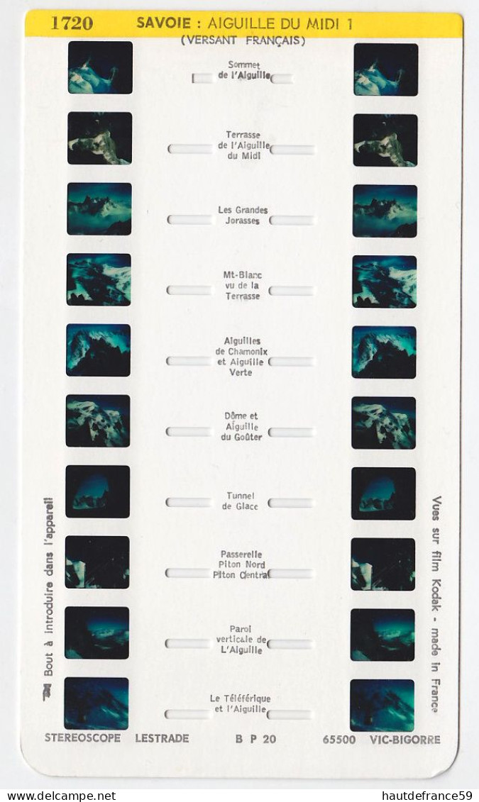 Carte STEREOSCOPE LESTRADE Film   SAVOIE AIGUILL DU MIDI Versant Français - Autres Formats