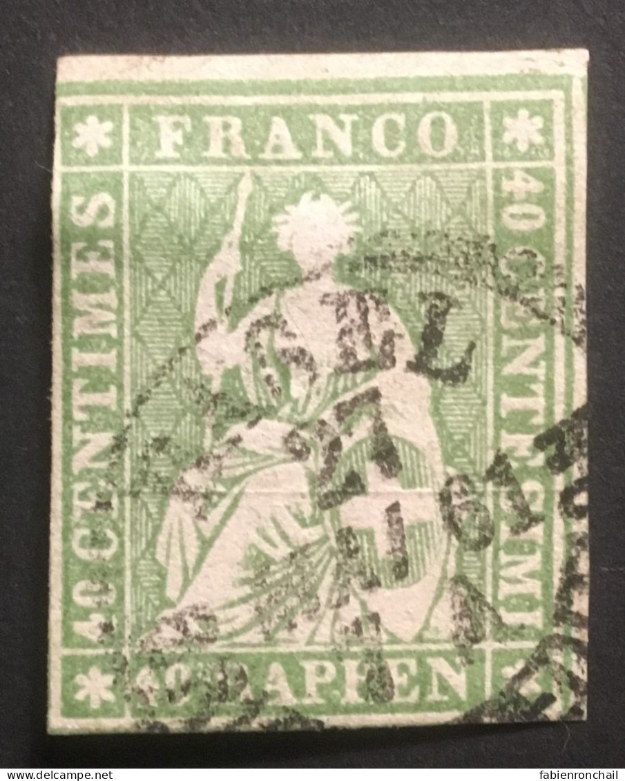Suisse 1854-62, N°30 - 40 R Vert - Gebraucht