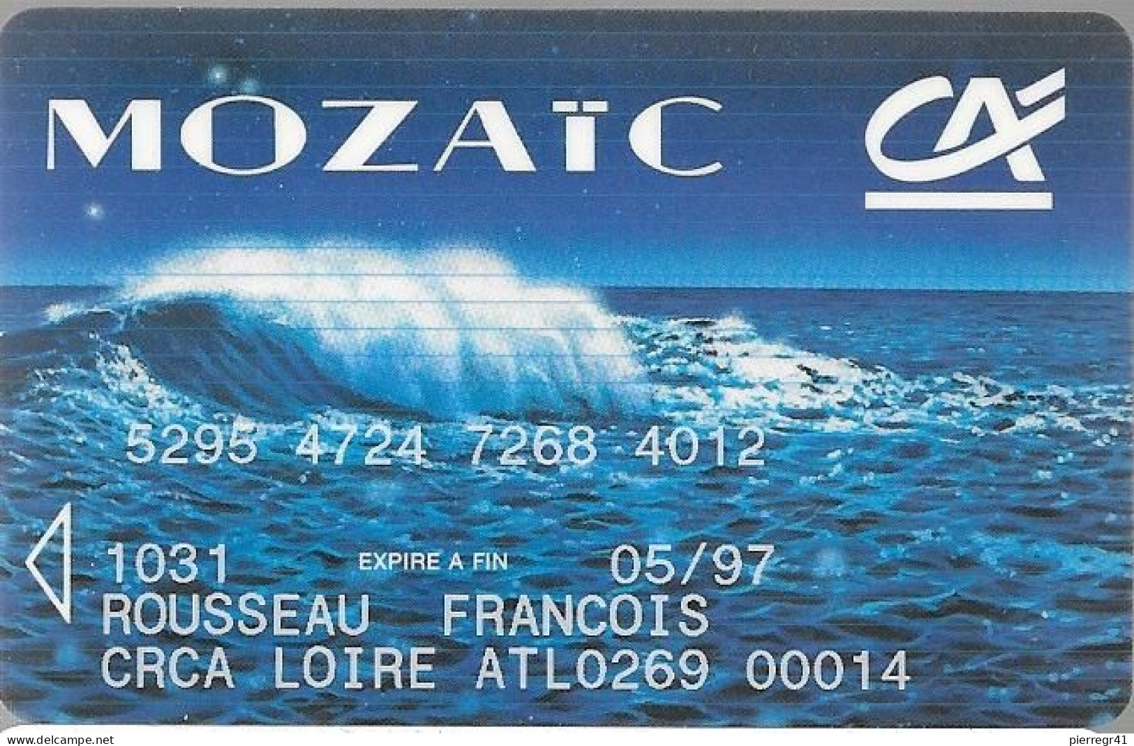 -CARTE-MAGNETIQUE-CREDIT AGRICOLE-MOZAIC-CARTE De RETRAIT-Exp 05/97-V° Oberthur 12/96-TBE-RARE - Vervallen Bankkaarten