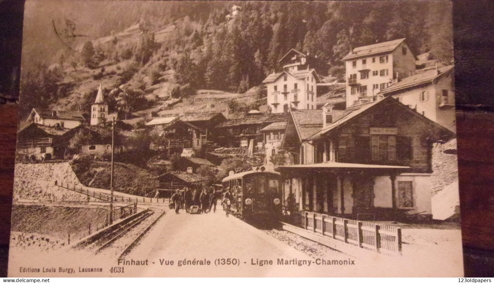 SUISSE     FINHAUT VUE GENERALE GARE TRAIN LIGNE MARTIGNY CHAMONIX - Andere & Zonder Classificatie