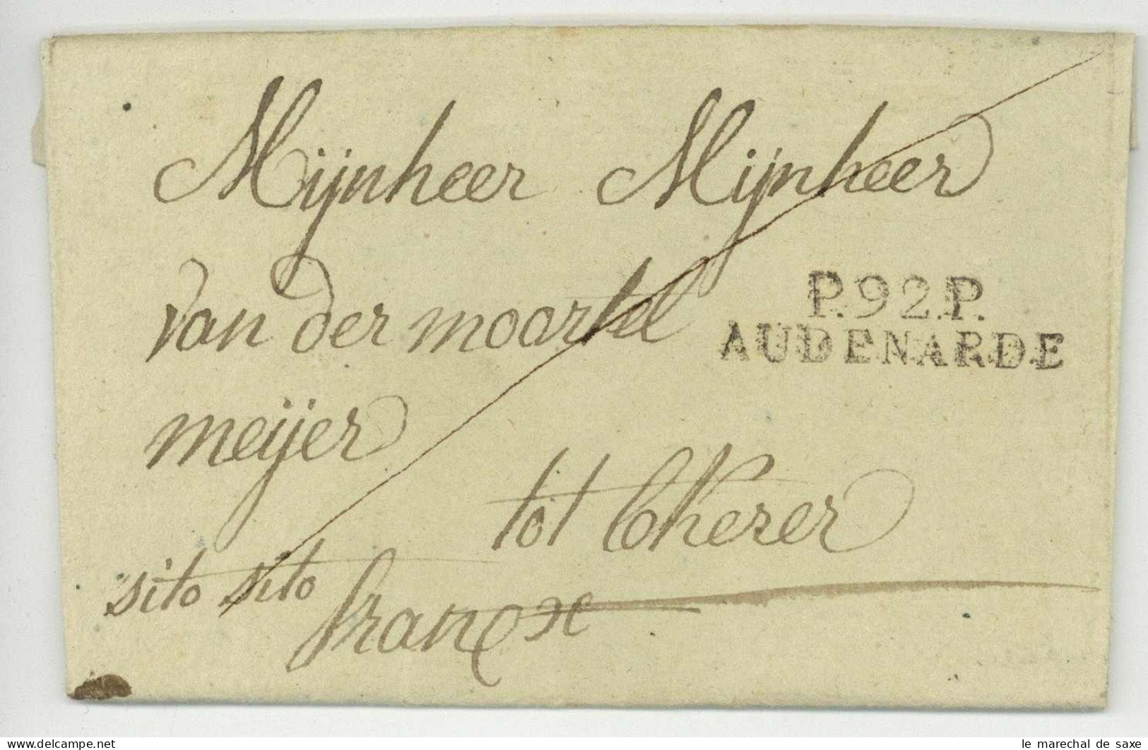 P.92.P. AUDENARDE Audenaarde Oudenaarde 1813 Pour Lokeren - 1792-1815: Conquered Departments