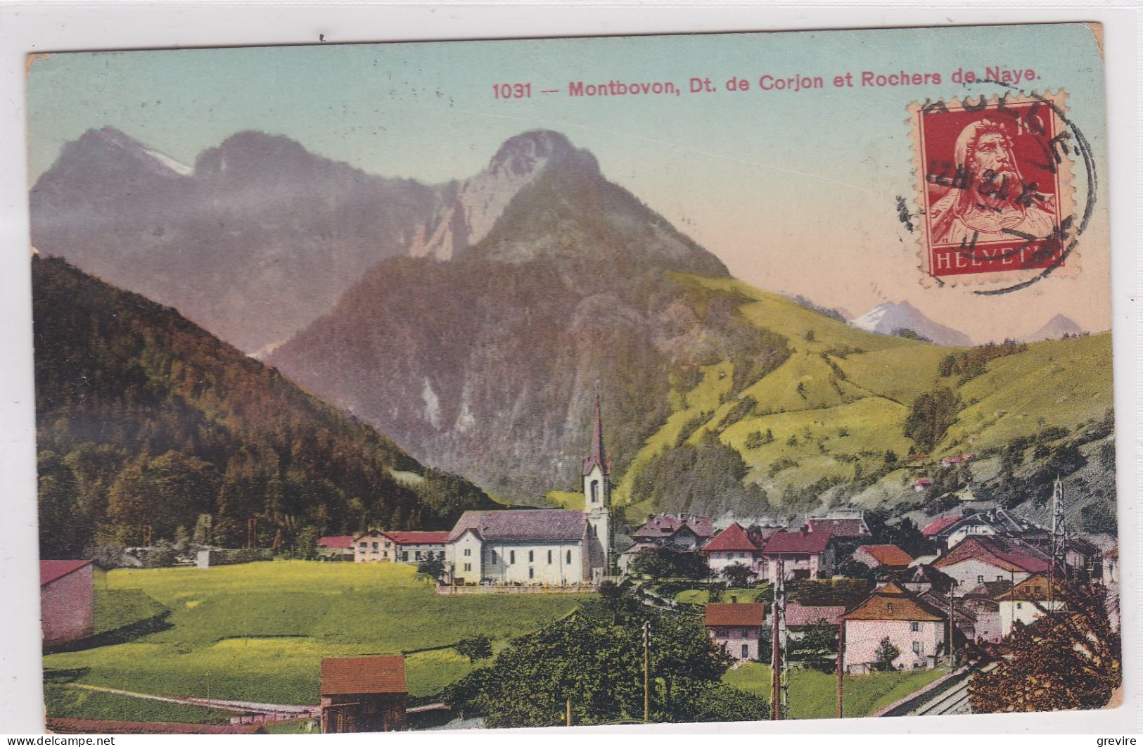 Montbovon - Dent De Corjon Et Rochers De Naye. Carte Colorisée - Montbovon