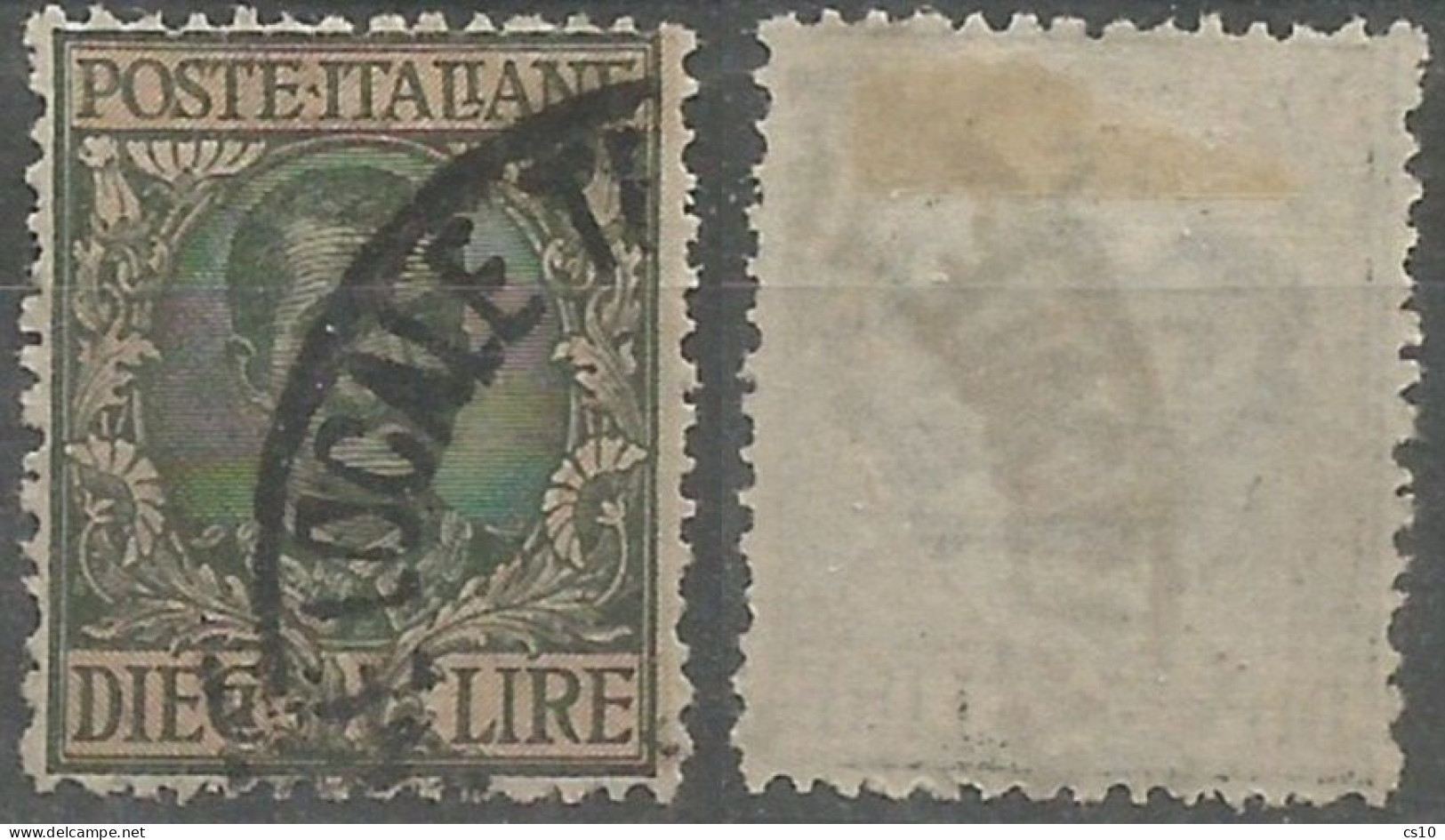 Regno Italy Kingdom VE2 Floreale 1910 HV Lire 10 VFU - Ottima Centratura - Lotti E Collezioni