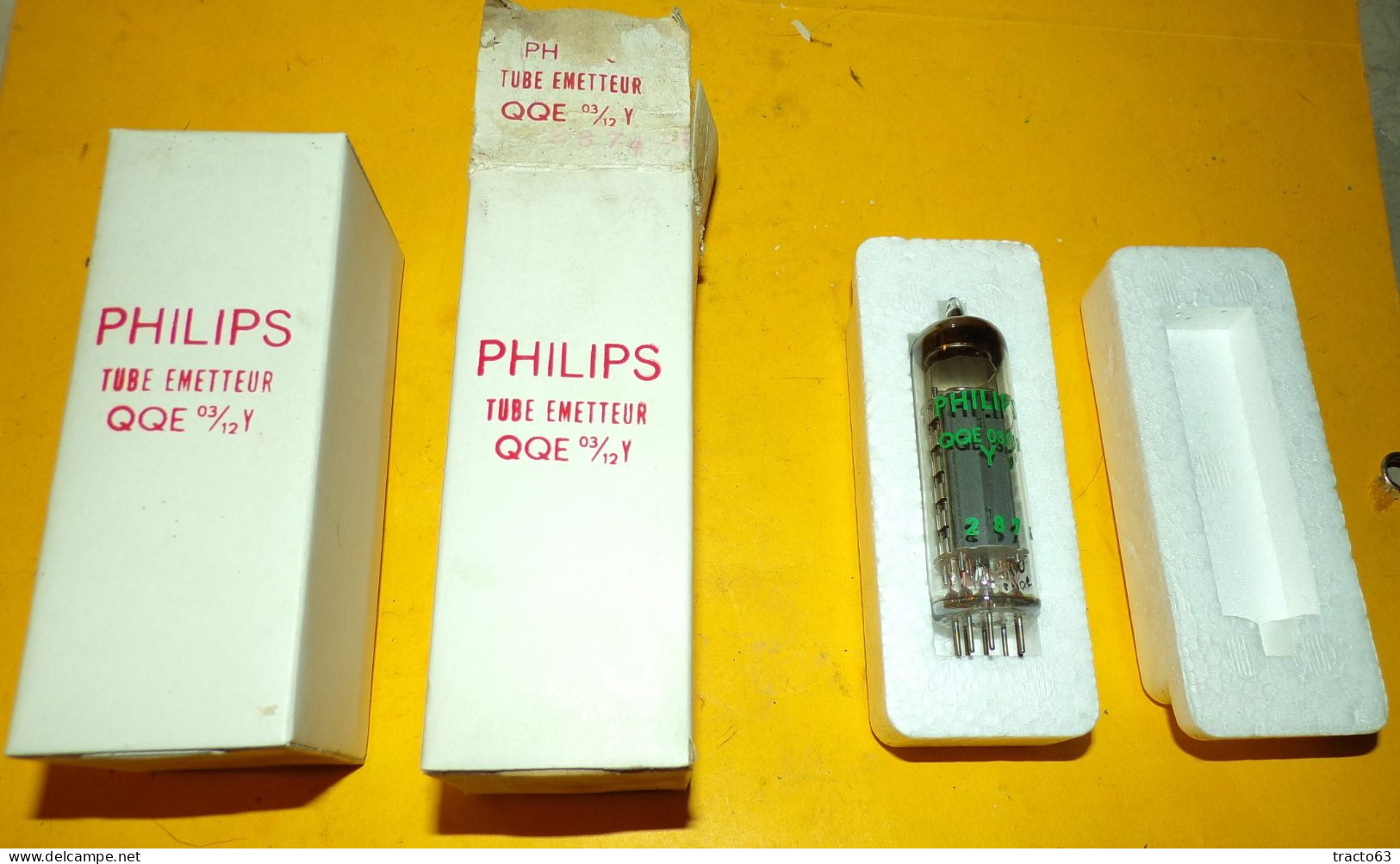 LOT DE 2 LAMPES TUBES RADIO MILITAIRE , PHILIPS TUBE EMETTEUR QQE 03/12 Y  ,NOS AND NIB TUBES , RADIOAMATEUR ,  NEUF , - Radio's