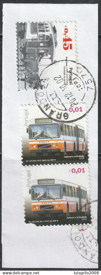 Fragment - Transport Traimway "Americano" & Bus -|- Mundifil Nºs - 3523 + 3919 - Postmark 2012 - Usado