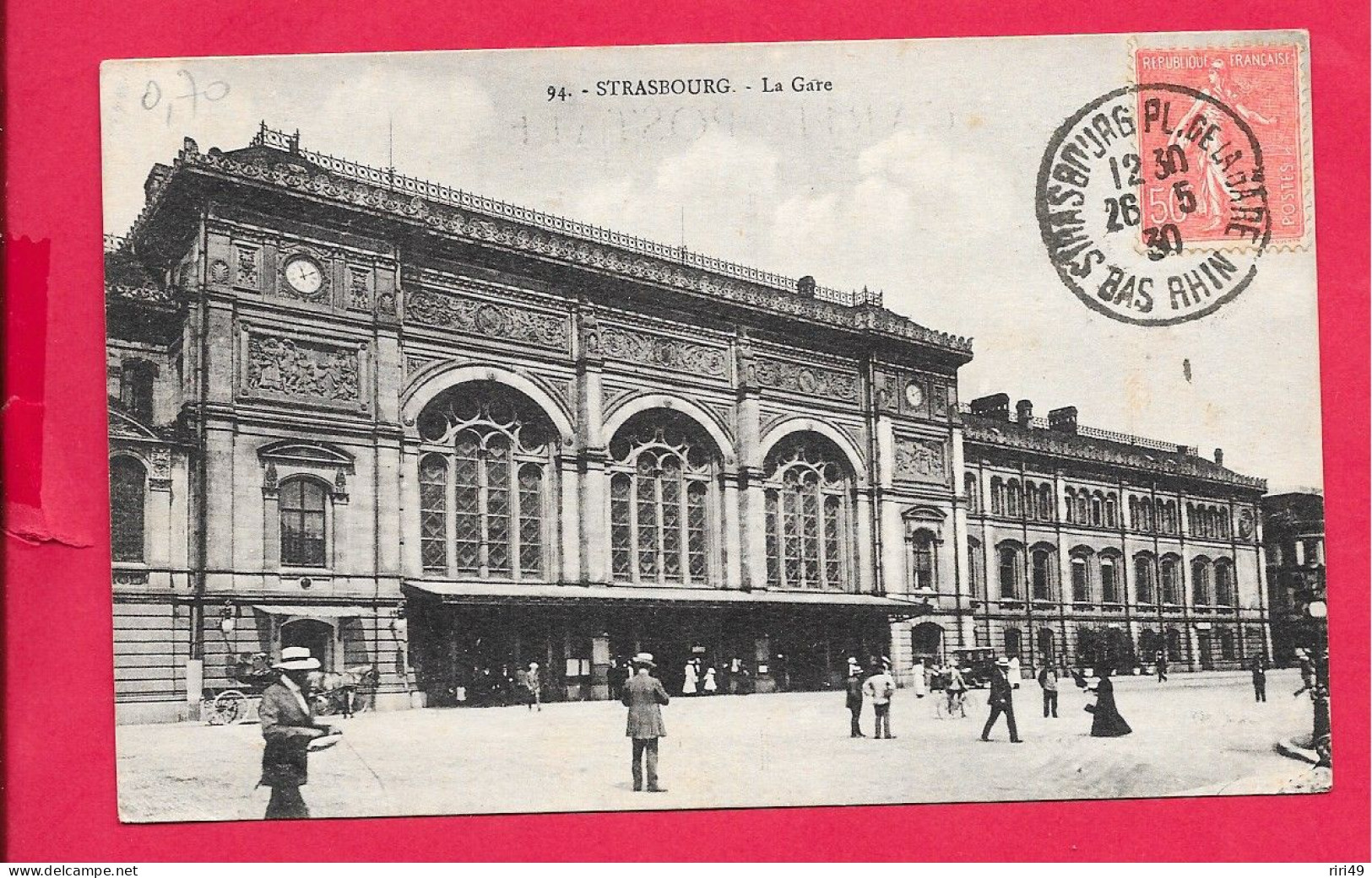 Cpa 67 Strasbourg, La Gare,  Animée, Voyagée 1930 Voir Scanne, Chemin De Fer - Strasbourg