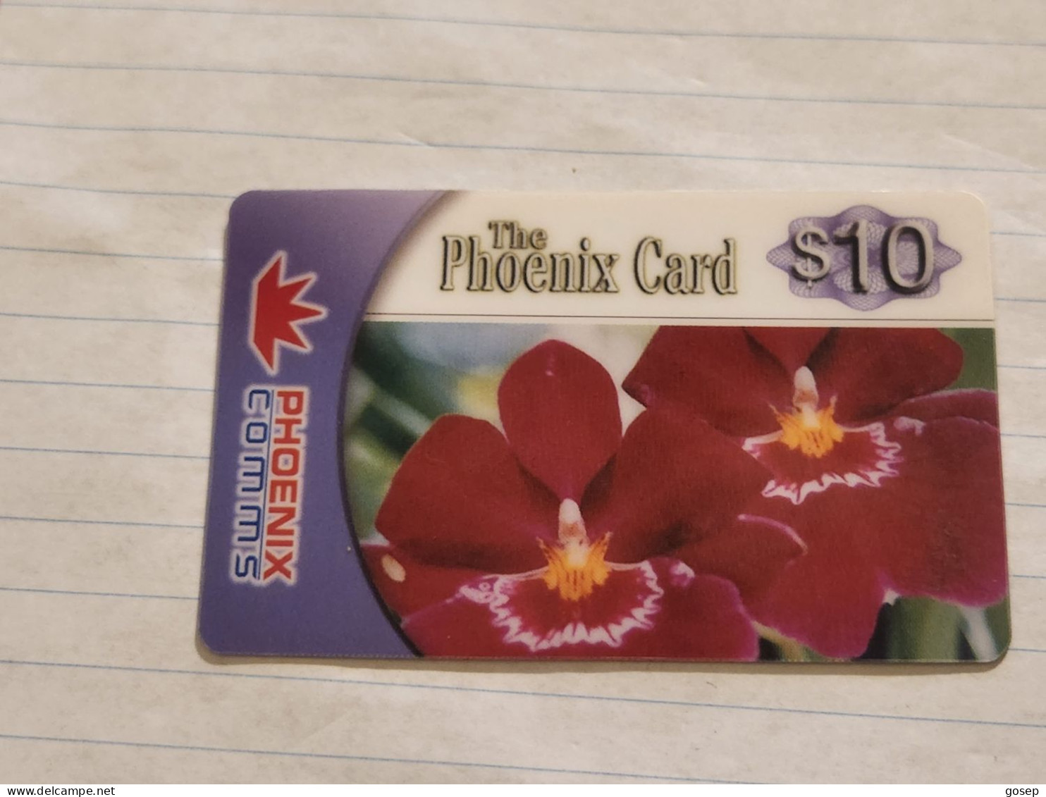 SINGAPORE-(SG-PRE-PHO-0033)-FLOWERS RED-(268)($10)(792-198-7981)(01.12.01)-used Card+1card Prepiad Free - Singapour