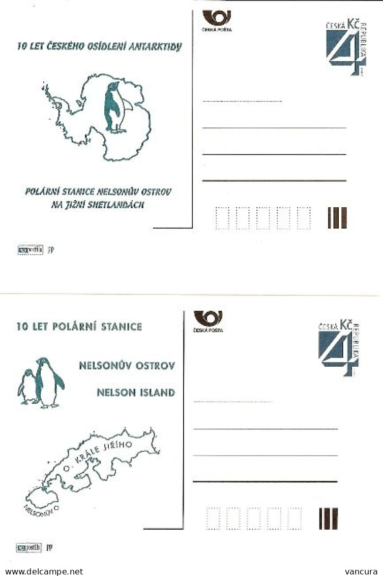 CDV B Czech Republic 10 Years Of The Polar Station In Antarctis 1999 Pinguin - Events & Commemorations
