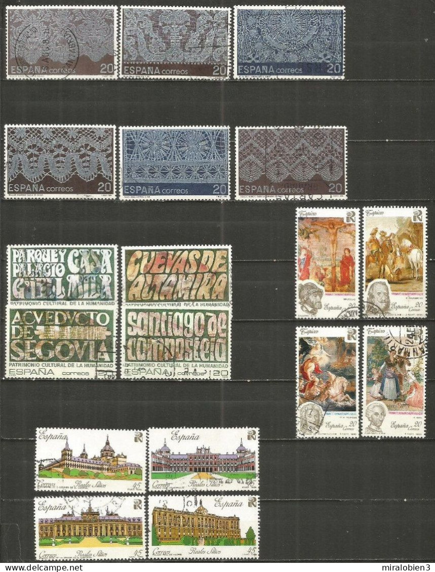 ESPAÑA ARTESANIA PATRIMONIO DE LA HUMANIDAD PATRIMONIO ARTISTICO 4 SERIES COMPLETAS USADAS - Used Stamps