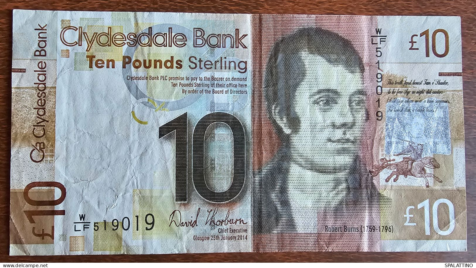 SCOTLAND- CLYDESDALE BANK, 10 POUNDS STERLING 2014. - 10 Ponden