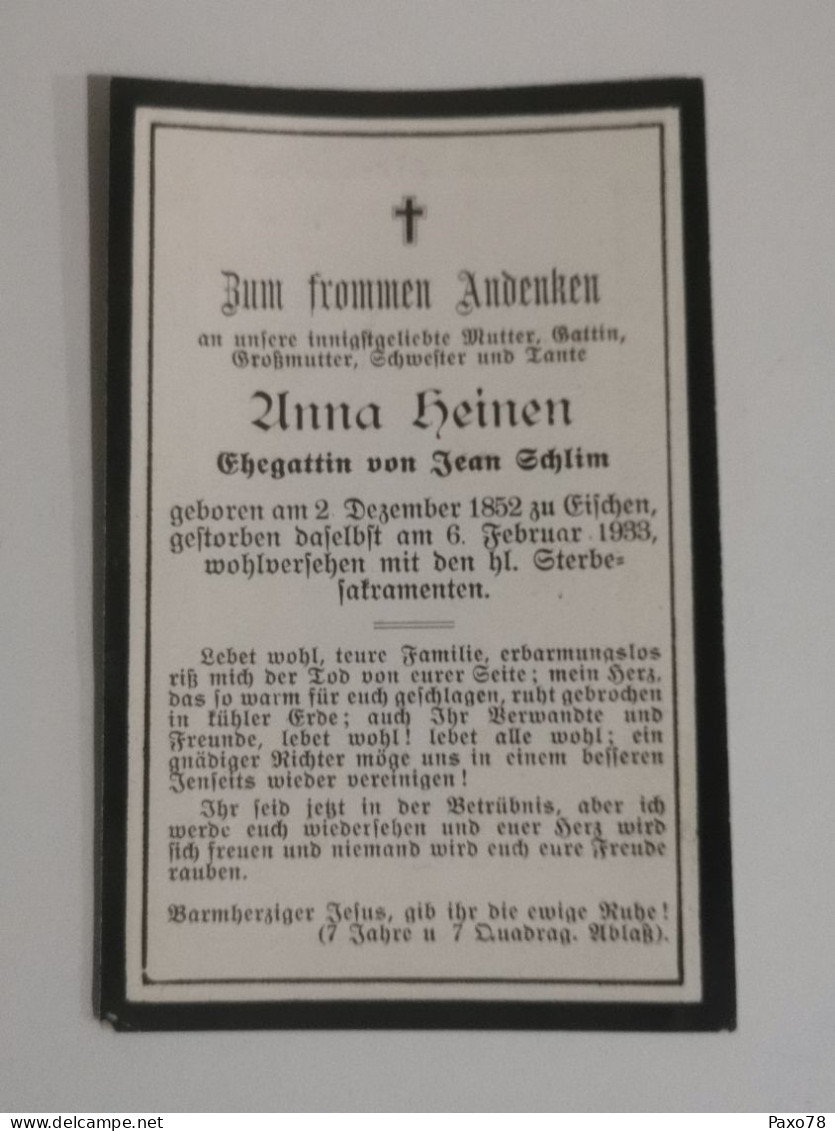 Doodebiller Luxemburg, Eischen 1933 - Obituary Notices