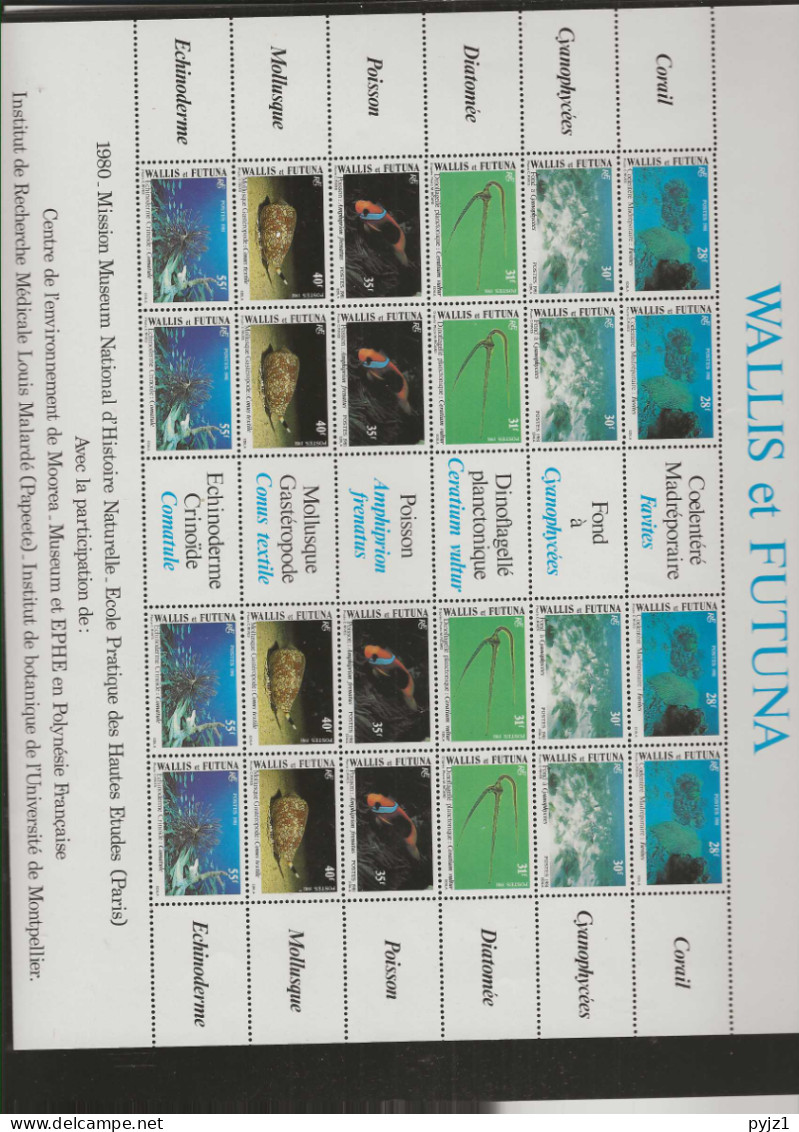 1981 MNH Wallis Et Futuna Mi 390-95 Sheet Postfris** - Hojas Y Bloques