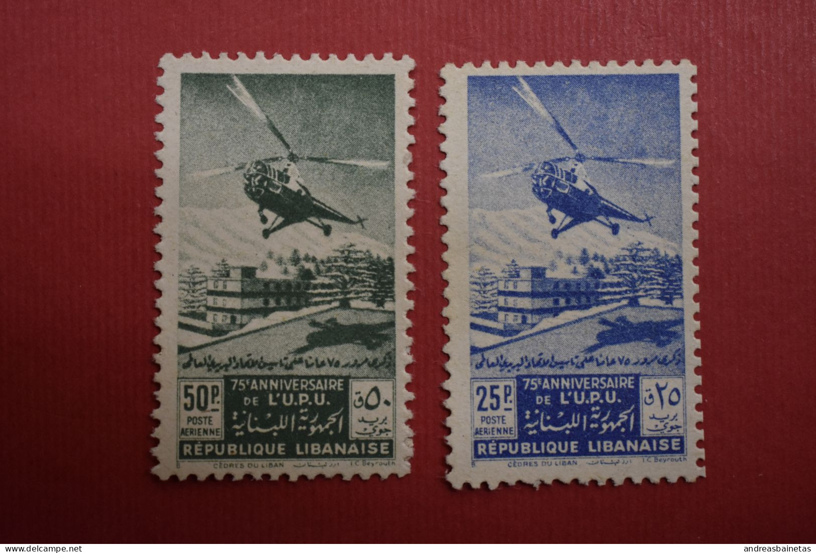 Stamps Lebanon 1949 Airmail - The 75th Anniversary Of U.P.U. MNH - Liban