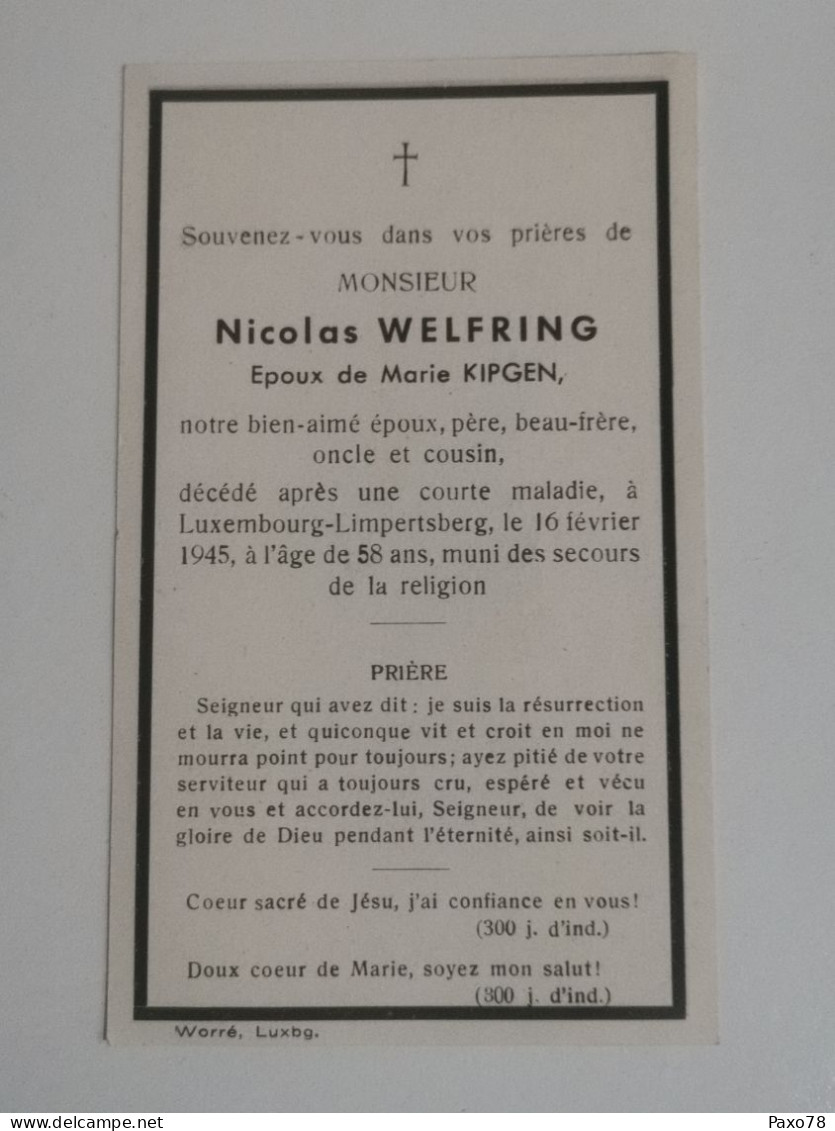 Doodebiller Luxemburg, Limpertsberg 1945 - Décès