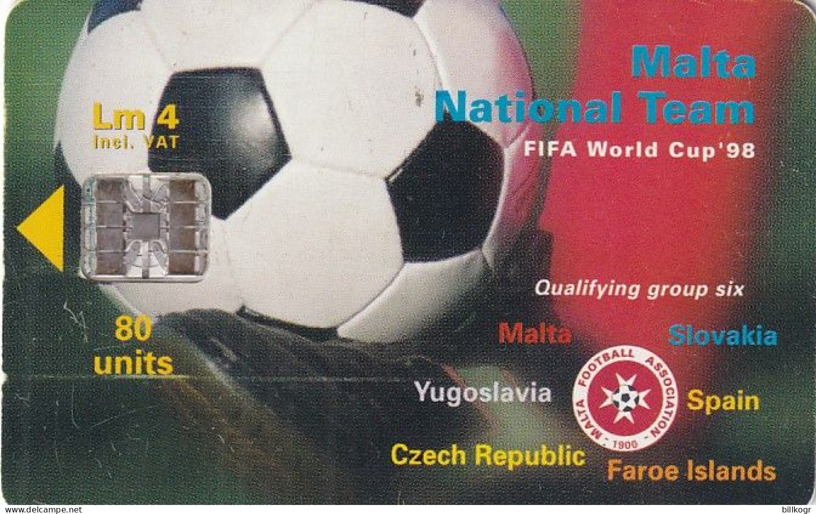 MALTA(chip) - National Football Team, Tirage 10000, 05/97, Used - Malta