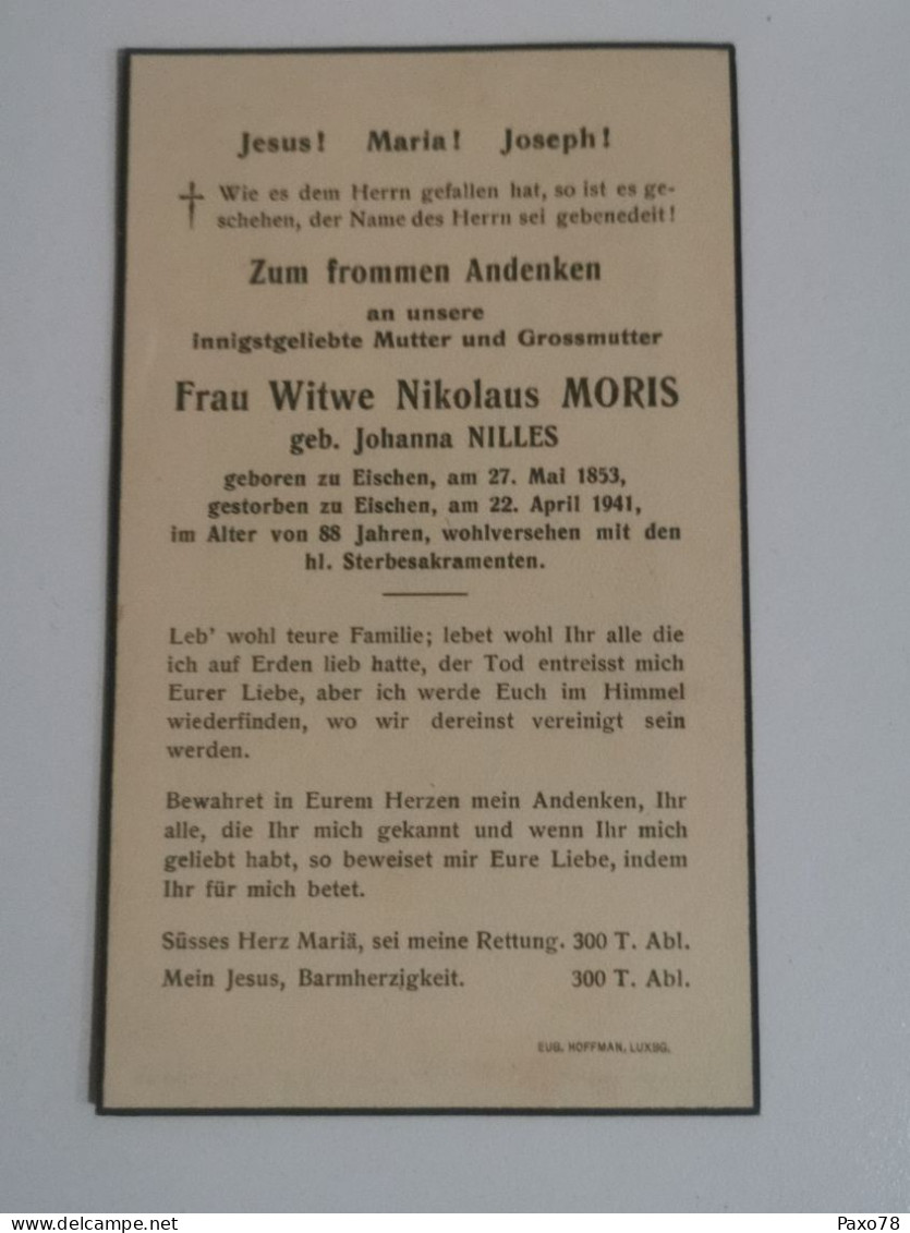 Doodebiller Luxemburg, Eischen 1941 - Décès