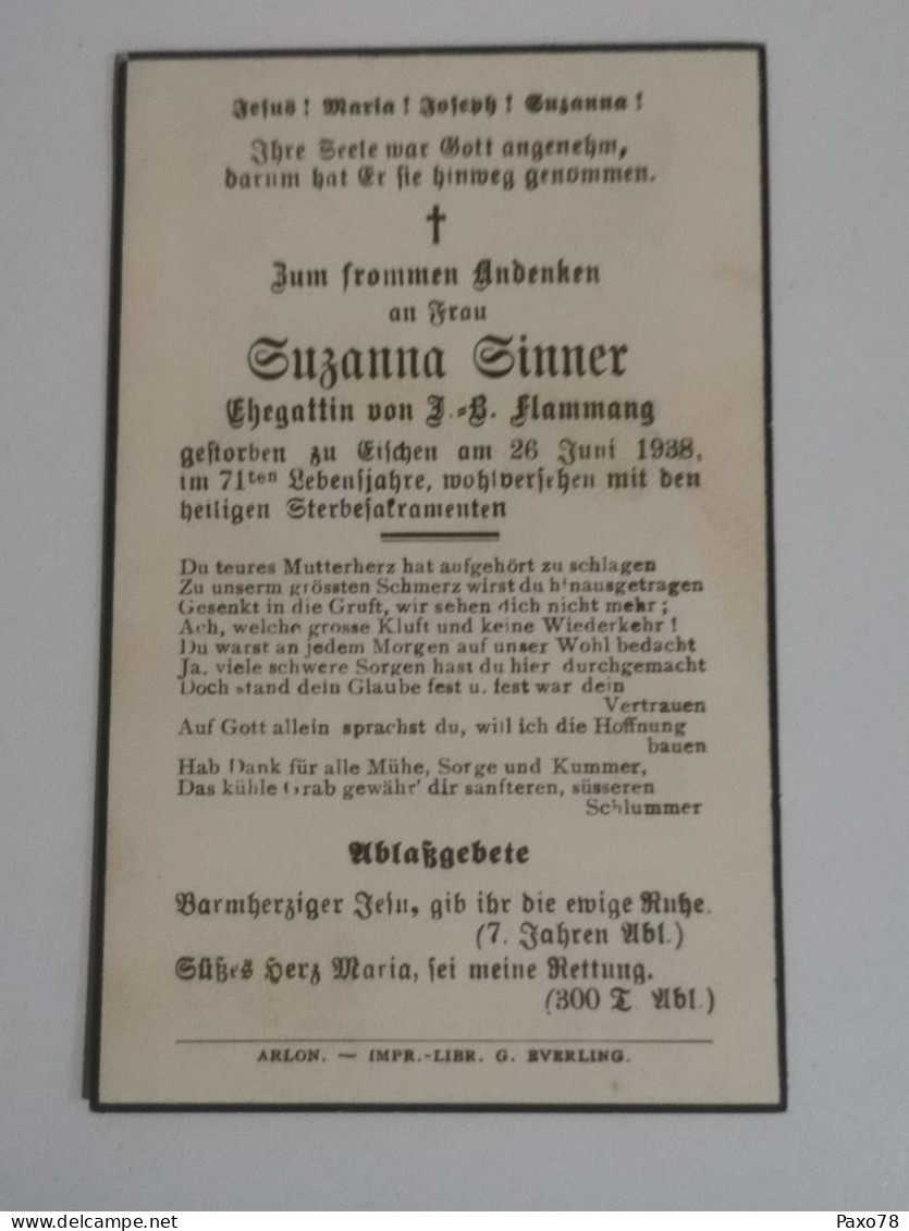Doodebiller Luxemburg, Eischen, 1938 - Obituary Notices