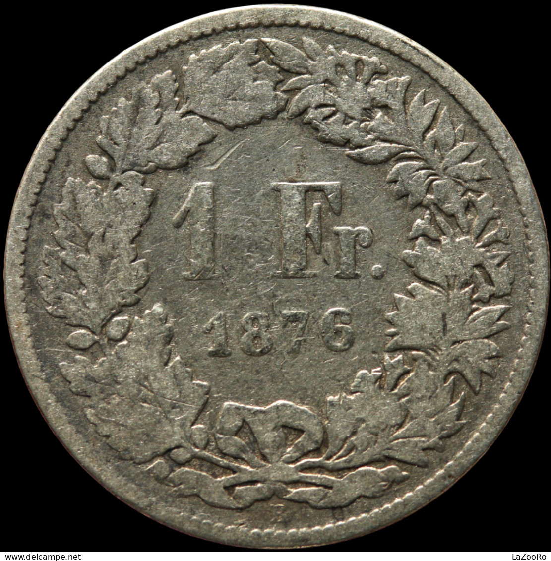 LaZooRo: Switzerland 1 Franc 1876 F - Silver - 1 Franken