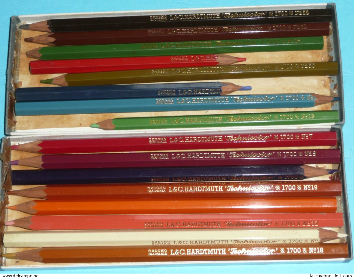 Rare Ancienne Boite De Crayons De Couleur HARDTMUTH Technicolor 1700 Box A + B - Autres & Non Classés