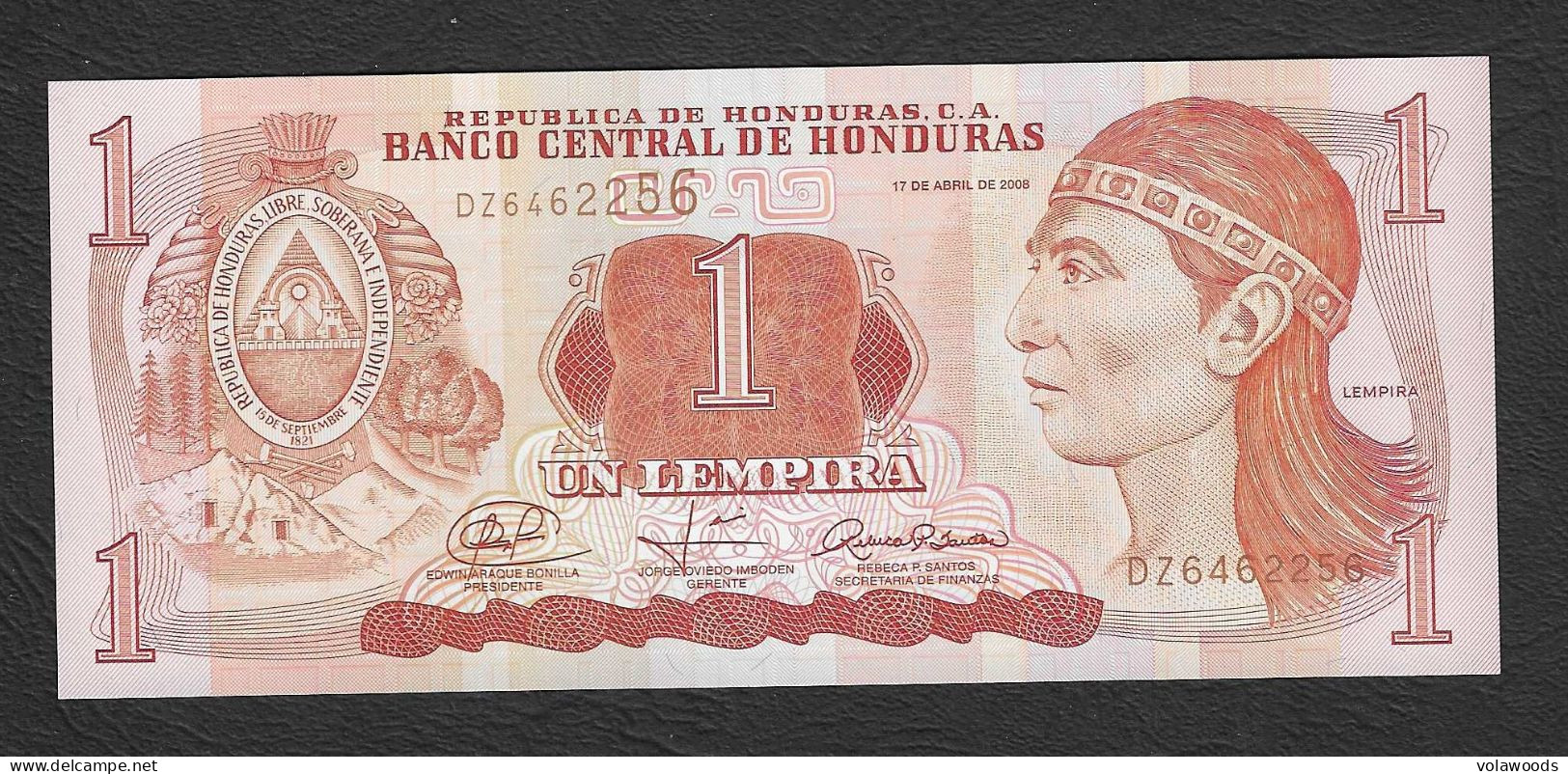 Honduras - Banconota Non Circolata FdS UNC Da 1 Lempira P-89a - 2008 #19 - Honduras