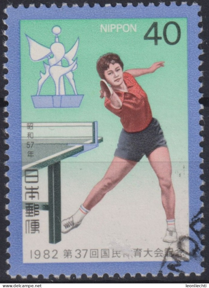 1982 Japan-Nippon ° Mi:JP 1530, Sn:JP 1510, Yt:JP 1426, 37th National Athletic Meeting - Table Tennis - Used Stamps