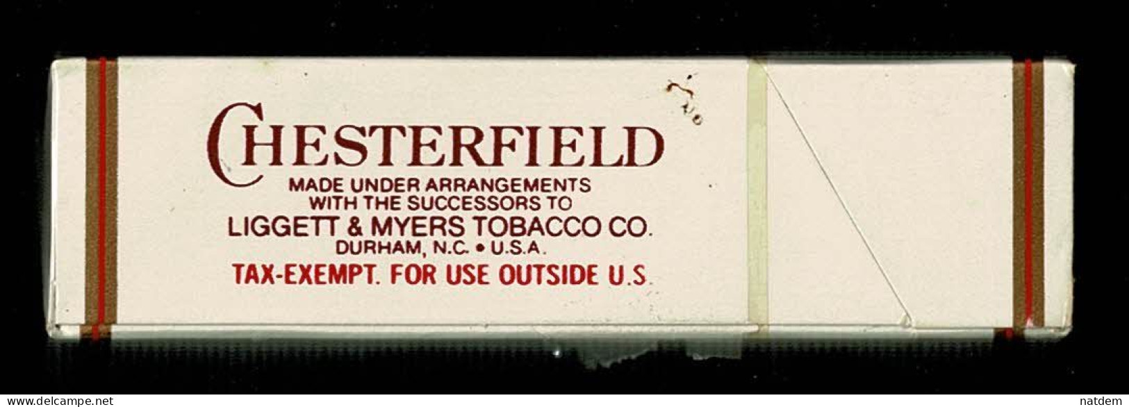 Chesterfield, Ancien Paquet Made In USA Pour L'export, Sans Taxe, Film "plastique", Uniquement Pour Collection - Andere & Zonder Classificatie