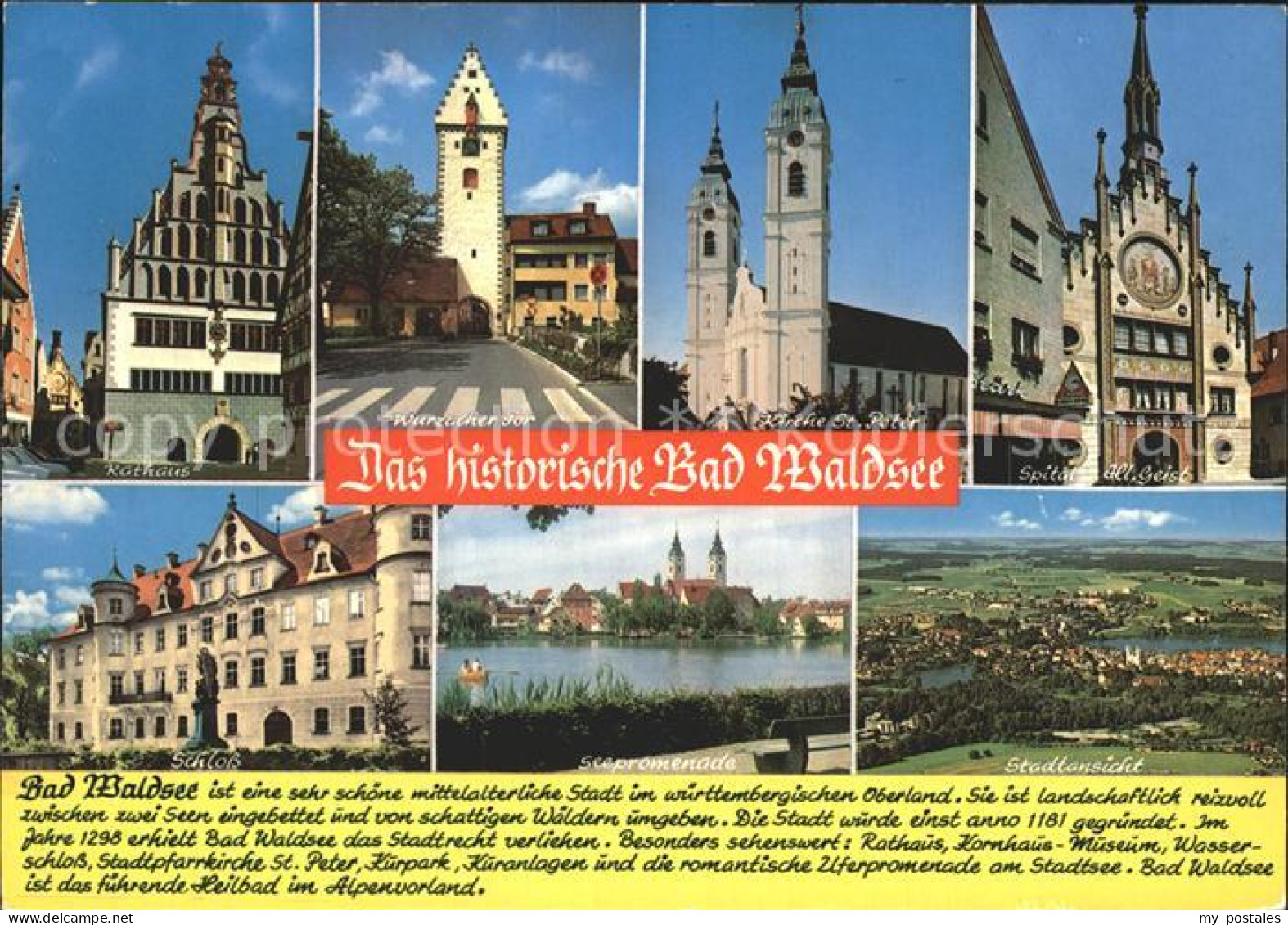 72314674 Bad Waldsee Wurzacher Tor Kirche St. Peter Rathaus  Bad Waldsee - Bad Waldsee