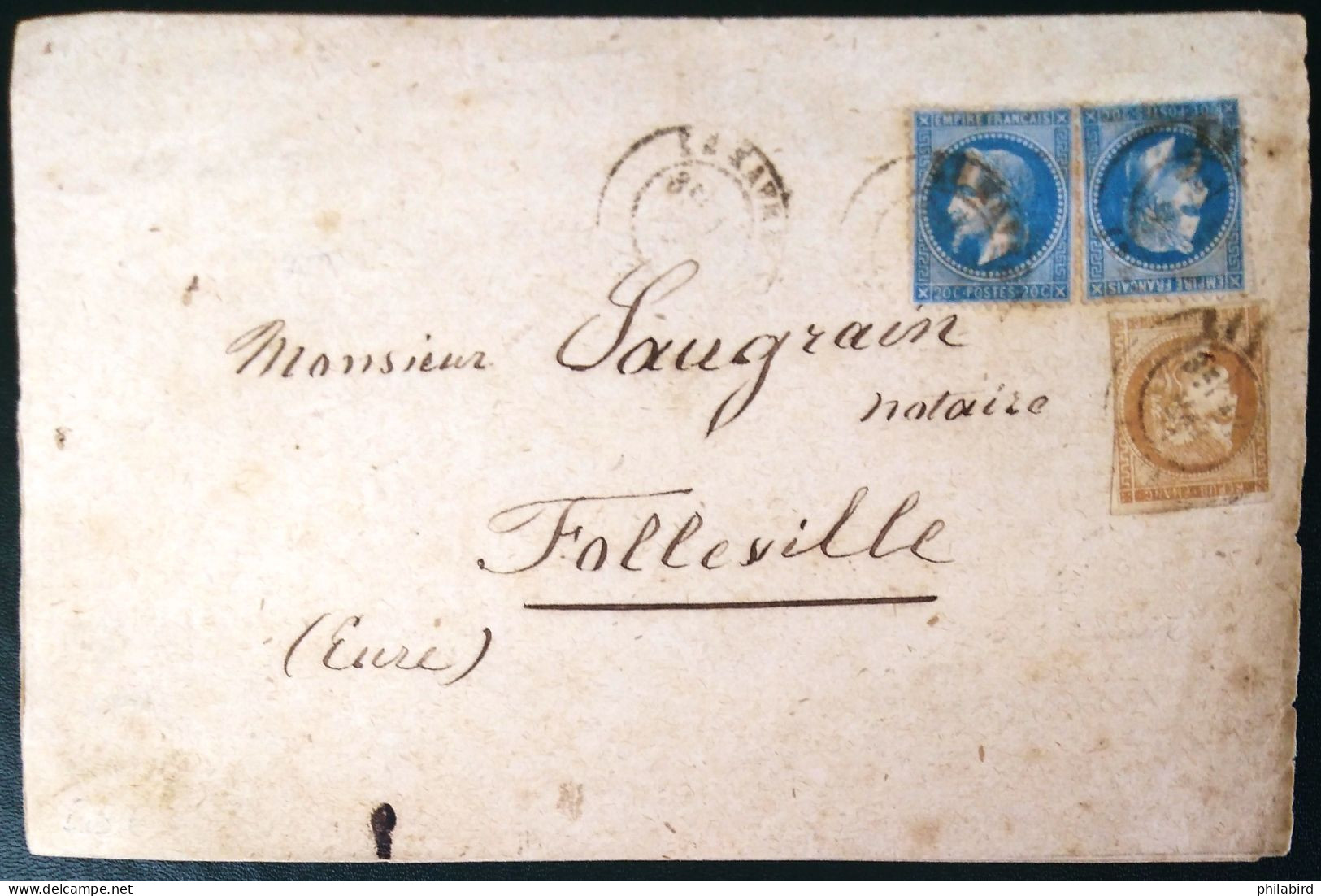 Cachet Type 17 Lauré Sur 43A Et 29A - LE HAVRE - SEINE INF. - LSC - 187? - 1849-1876: Classic Period