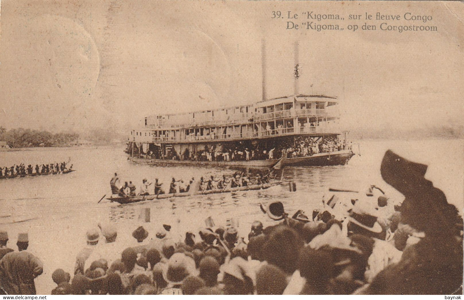 BELG352   --  CONGO BELGE  --  LE  ,, KIGOMA ,, SUR LE FLEUVE CONGO  -   SHIP  --  1929 - Congo Belge