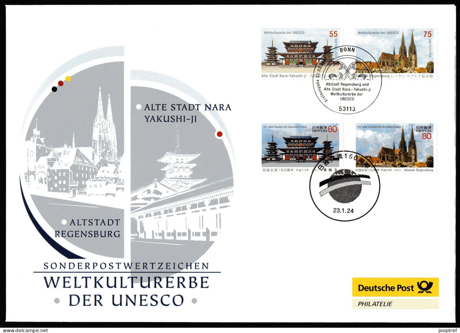 RARE 2011 Joint Germany And Japan, OFFICIAL MIXED FDC: World Heritage Sites. LIMITED EDITION - Joint Issues