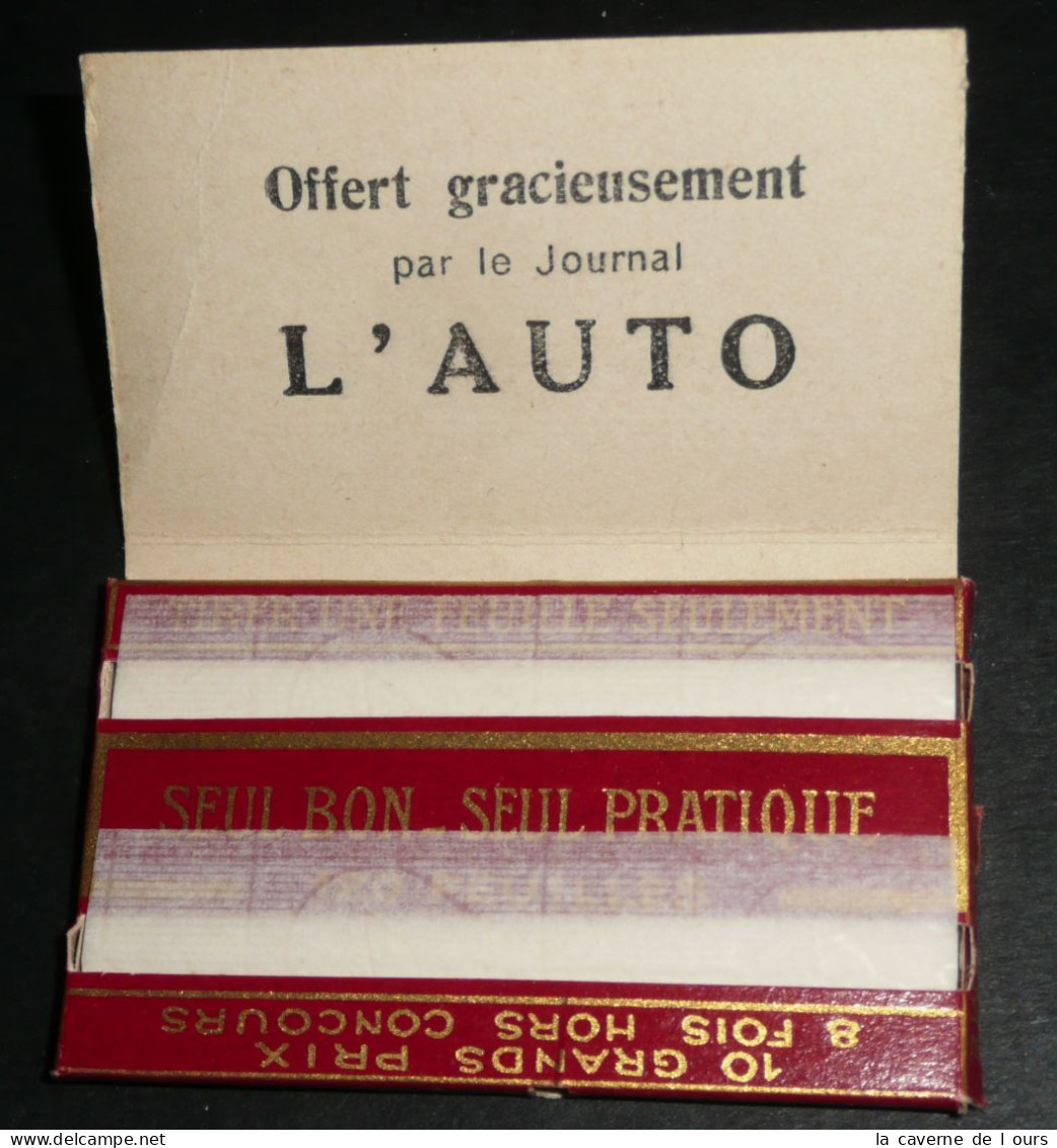 Rare Ancien Paquet De Papier à Rouler Cigarettes, Braunstein Frères Zig-Zag L'Auto Journal, Rouge - Andere & Zonder Classificatie