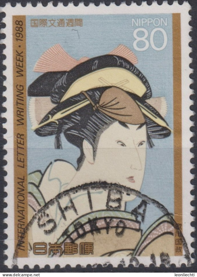 1988 Japan-Nippon ° Mi:JP 1811, Sn:JP 1808, Yt:JP 1707, Kabuki Actor Iwai Kumesaburō By Utagawa Kunimasa - Used Stamps