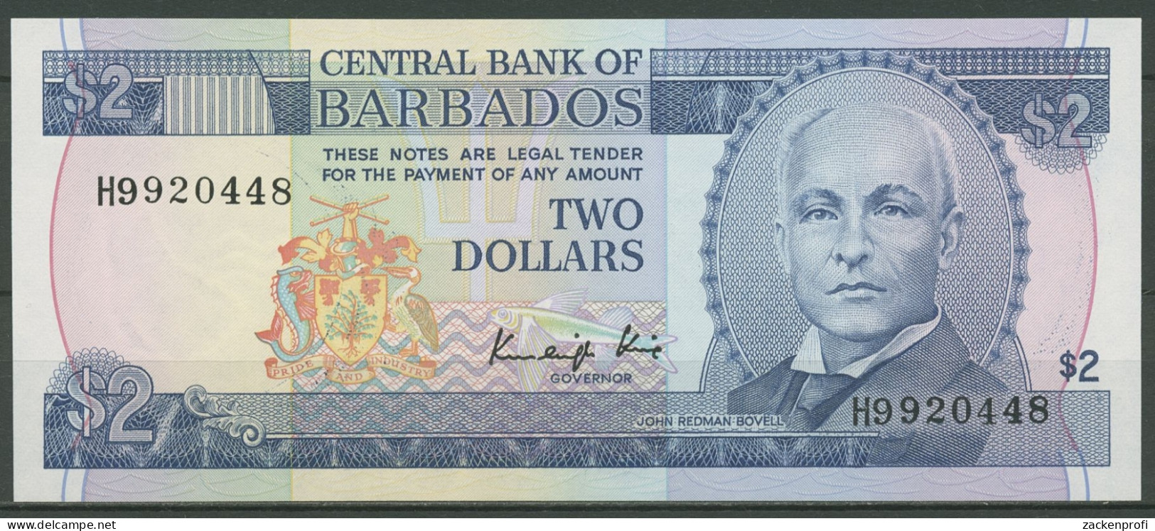 Barbados 2 Dollars 1986, KM 36 Kassenfrisch (K420) - Barbados (Barbuda)