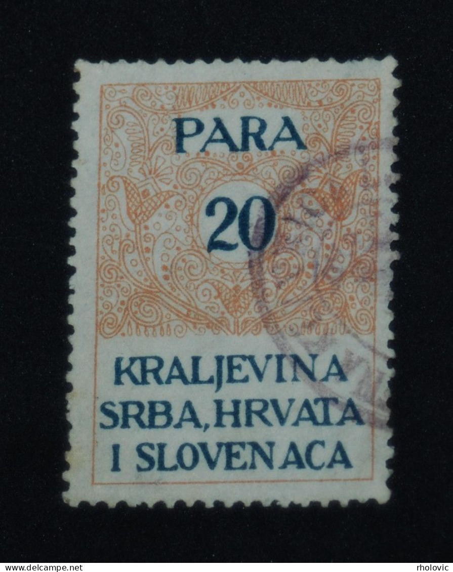 YUGOSLAVIA - SERBIA CROATIA SLOVENIA, Revenue Tax, 20 Para, Used - Officials