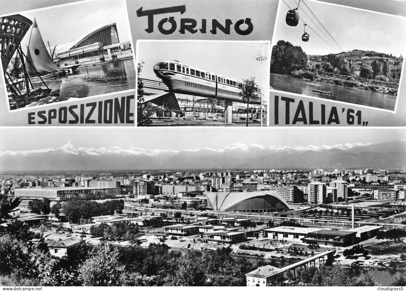 3858 " TORINO - ESPOSIZIONE ITALIA 61 " MONOROTAIA - OVOVIA- PALAZZI ESPOSIZIONI - Mostre, Esposizioni