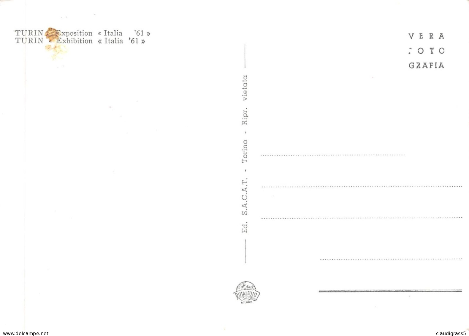 3858 " TORINO - ESPOSIZIONE ITALIA 61 " MONOROTAIA - OVOVIA- PALAZZI ESPOSIZIONI - Expositions