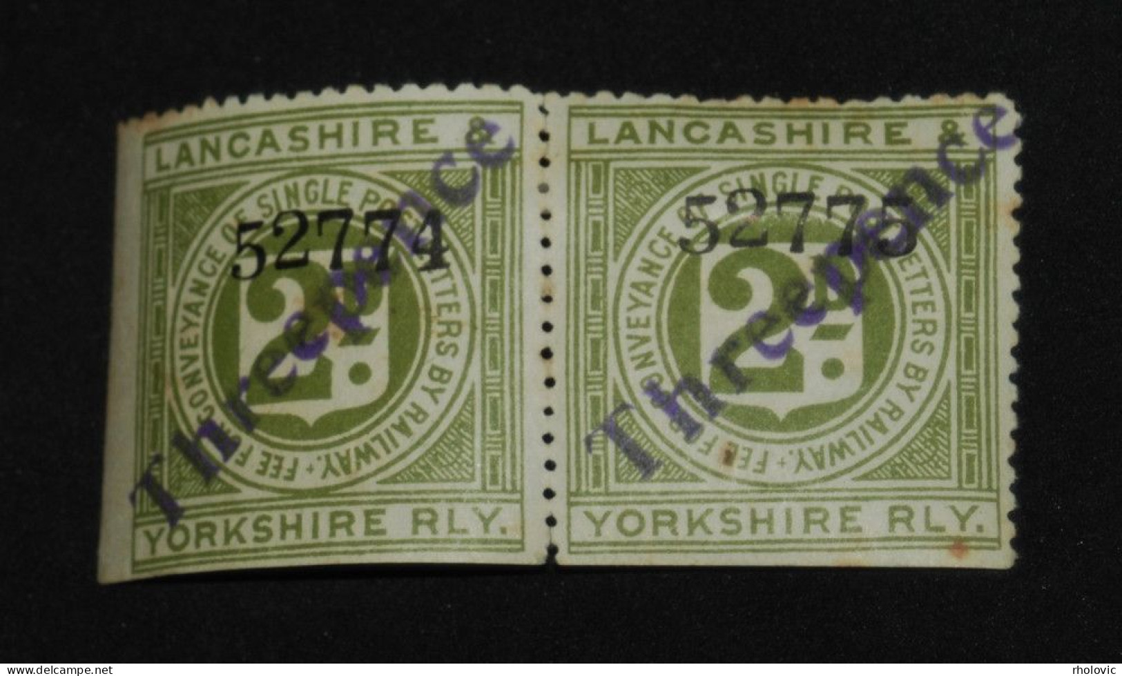 LANCASHIRE & YORKSHIRE, Railway Stamp, Overprint, 3d On 2d, MLH* (MH) - Railway & Parcel Post
