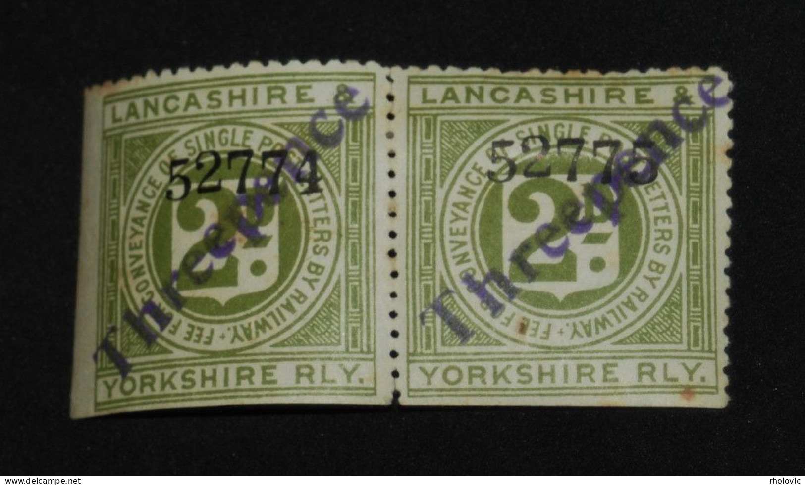 LANCASHIRE & YORKSHIRE, Railway Stamp, Overprint, 3d On 2d, MLH* (MH) - Bahnwesen & Paketmarken