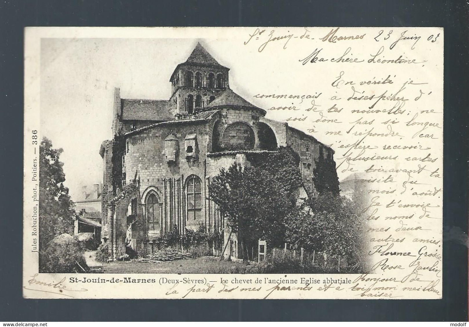 CPA - 79 - St-Jouin-de-Marnes - Le Chevet De L'ancienne Eglise Abbatiale - 1903 - Saint Jouin De Marnes