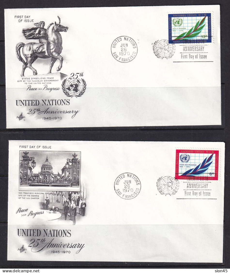 USA UN  1965/1970 8 Covers FD Of Issue Cancel New York/ San Francisco 15827 - Covers & Documents