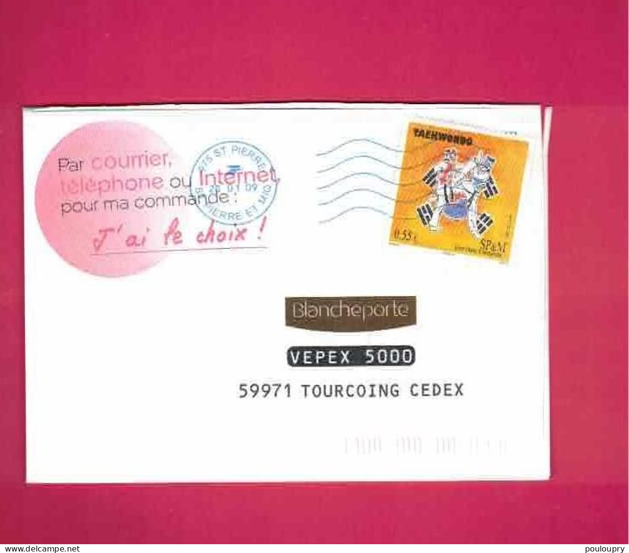 Lettre De Saint Pierre Et Miquelon Pour La France De 2009 - YT N° 927 - Taekwondo - Ohne Zuordnung