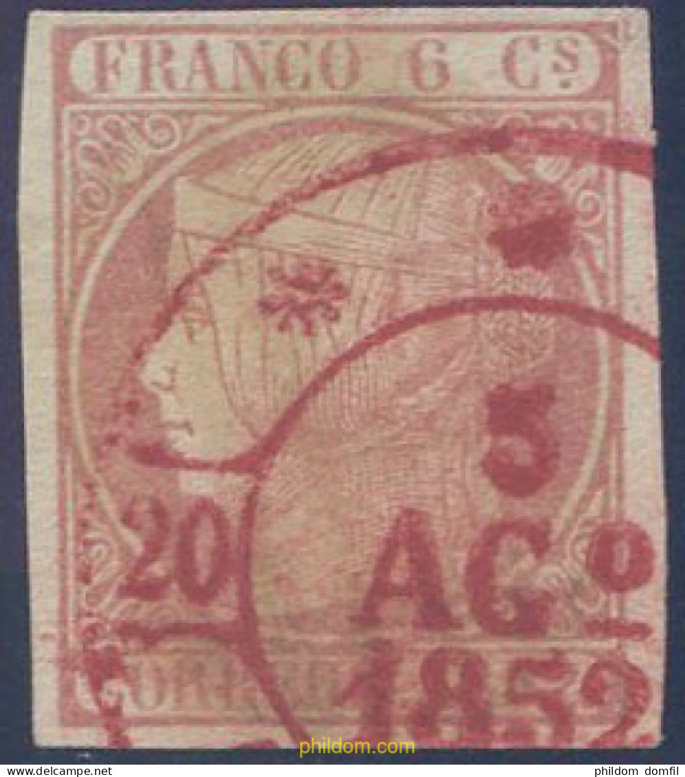 650769 USED ESPAÑA 1852 ISABEL II - Postfris – Scharnier