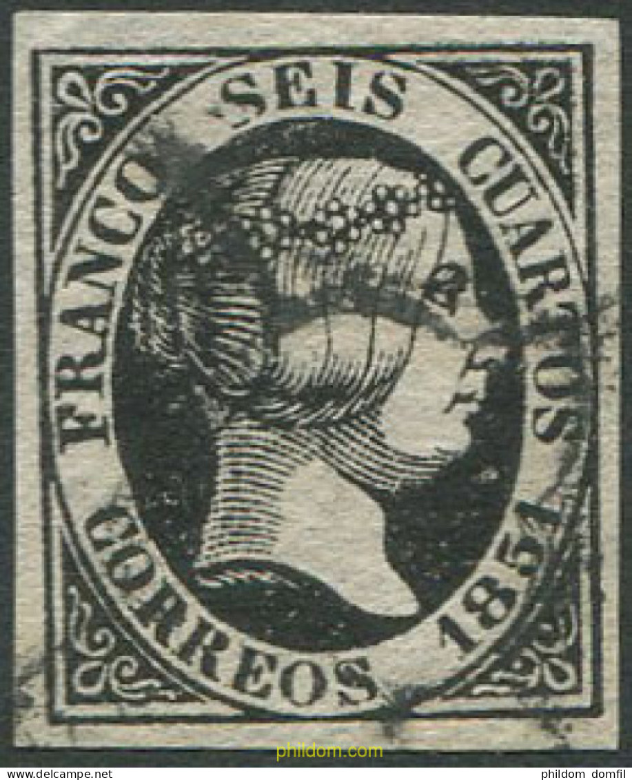 365709 USED ESPAÑA 1851 ISABEL II - Unused Stamps