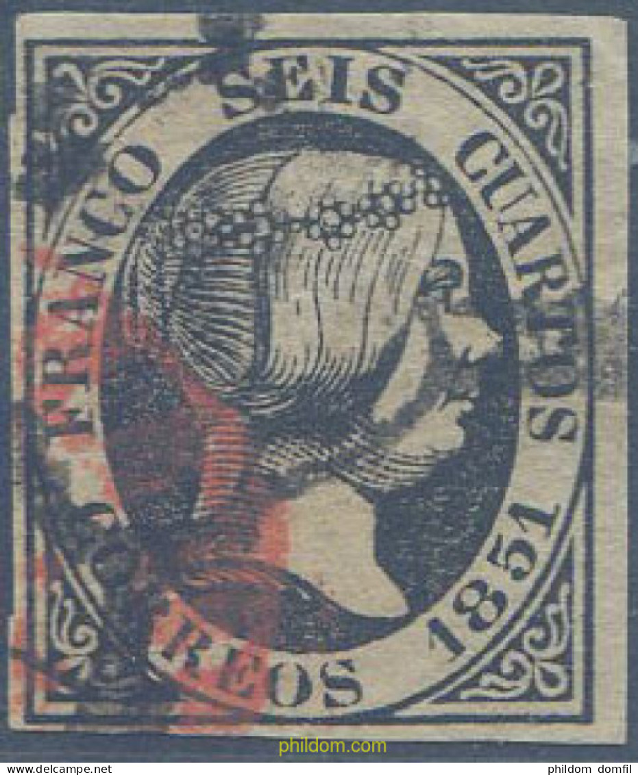 650351 USED ESPAÑA 1851 ISABEL II - Nuevos