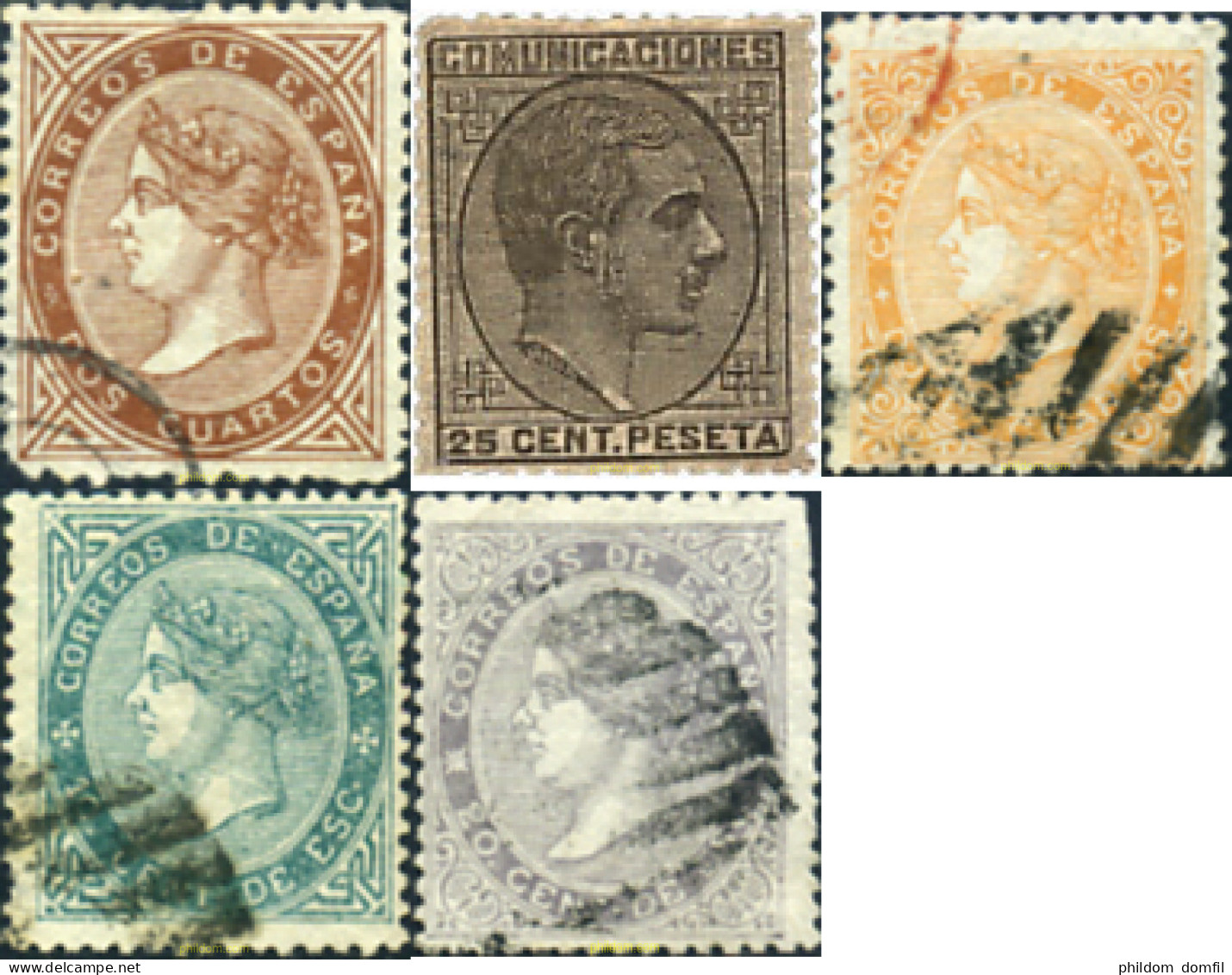 365764 USED ESPAÑA 1867 ISABEL II - Postfris – Scharnier