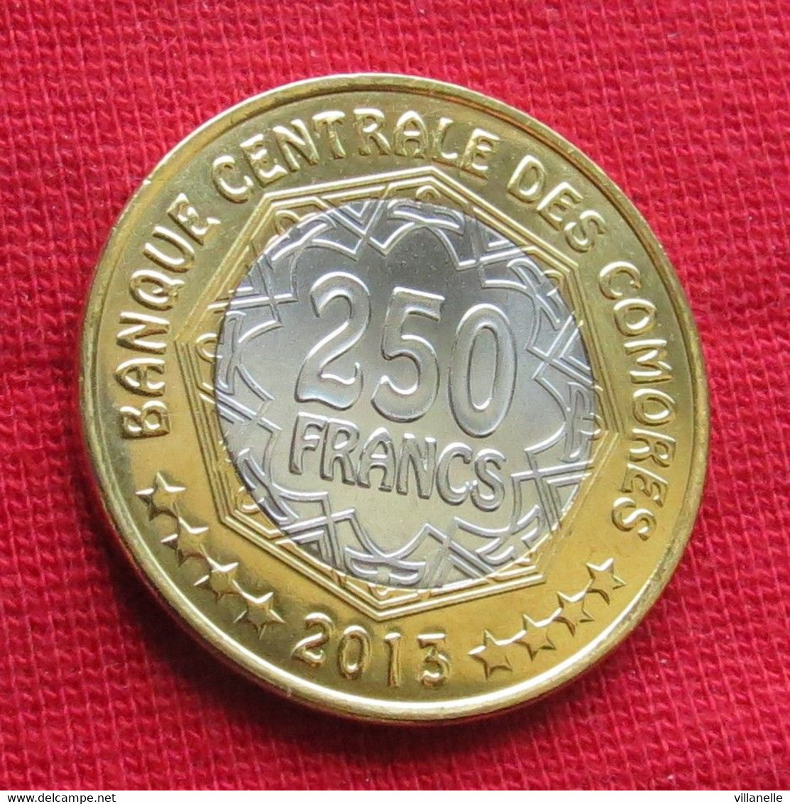 Comores 250 Francs 2013 KM 21 UNC Lt 1614 *VT Bimetallic  28.5 Mm 30th Anniversary Of The Central Bank Comores - Comorre