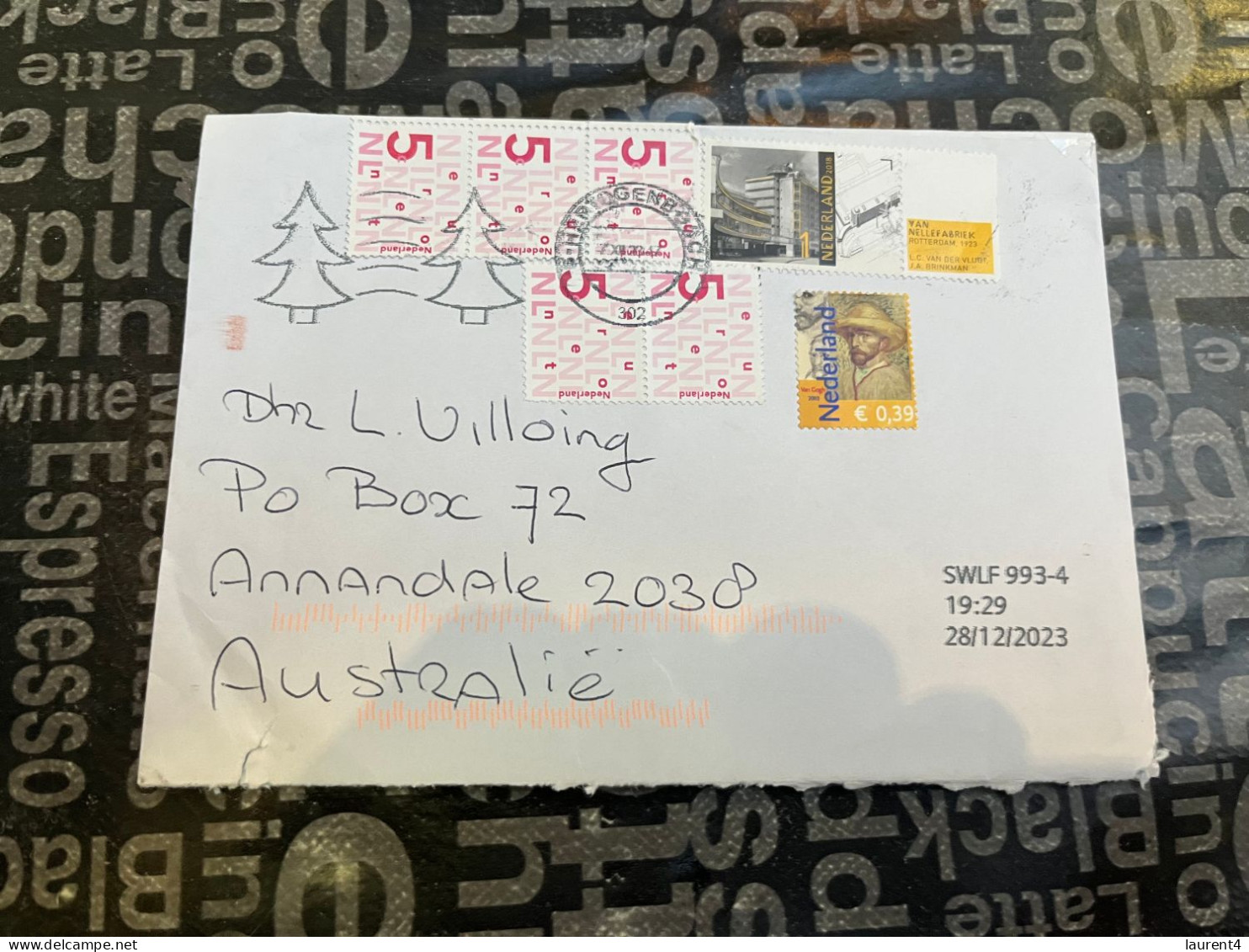 12-1-2024 (1 X 4) Letter Posted From Netherlands To Australia (2023) With 7 Stamps - Cartas & Documentos